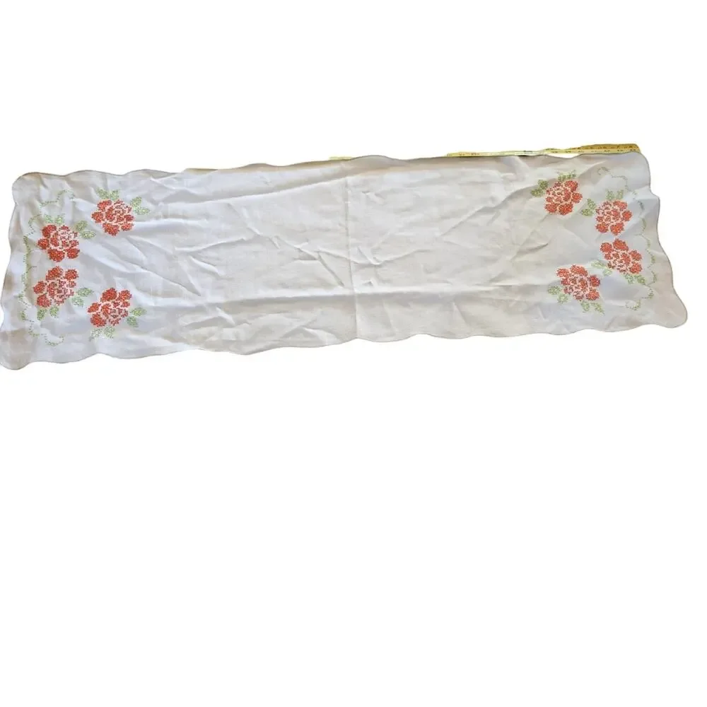 Vintage Hand Made Embordered Table Runner